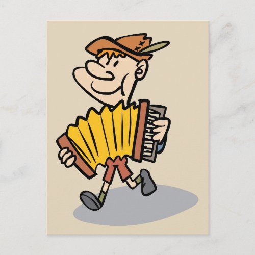 Piano Accordion Player postcard