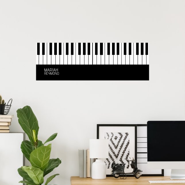 Piano All-Over Black Surface with Name Poster (Home Office)