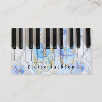 Piano And Blue Marble Business Card by musickitten at Zazzle