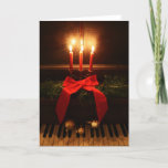 Piano And Candles Holiday Card at Zazzle
