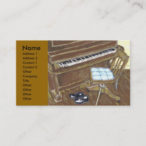 Customizable Piano and Chair, Business Card Templates