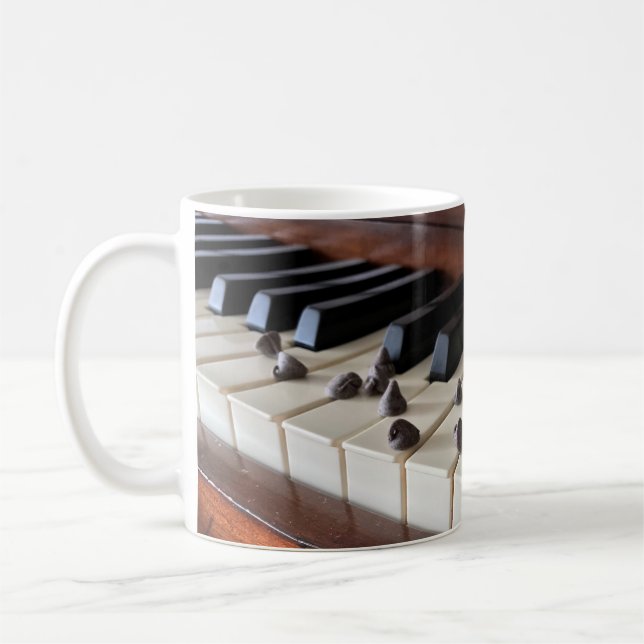 Piano and chocolate chips (11oz) coffee mug (Left)