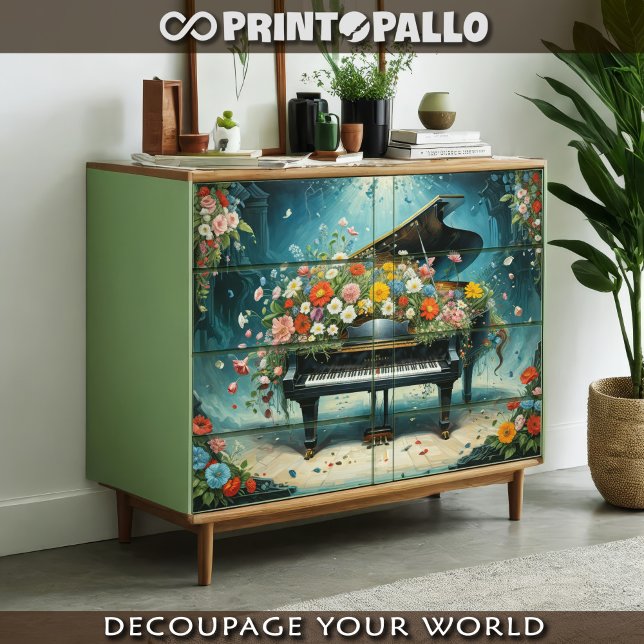 Piano and flowers: a joy symphony for Eternity! Tissue Paper (Creator Uploaded)