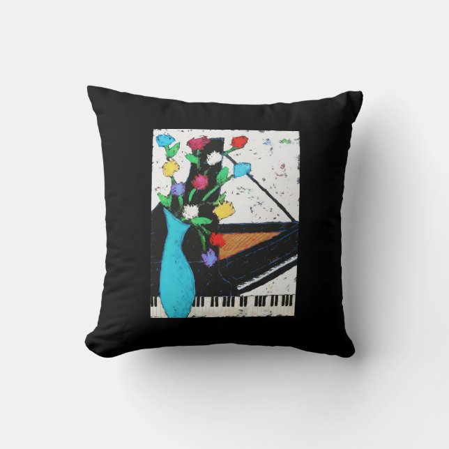 piano and flowers pillow (Front)