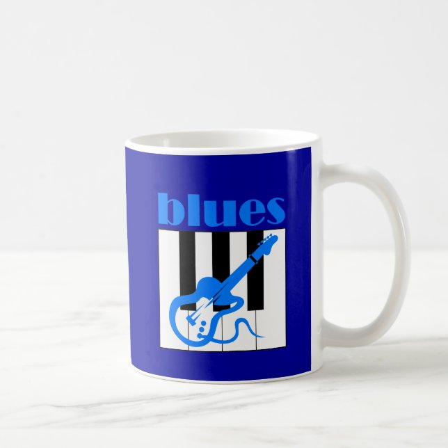 Piano and guitar blues coffee mug (Right)