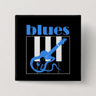 Piano and guitar blues pinback button