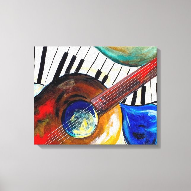 Piano and Guitar Canvas Print (Front)