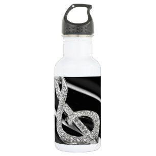 Piano and music Gclef Stainless Steel Water Bottle