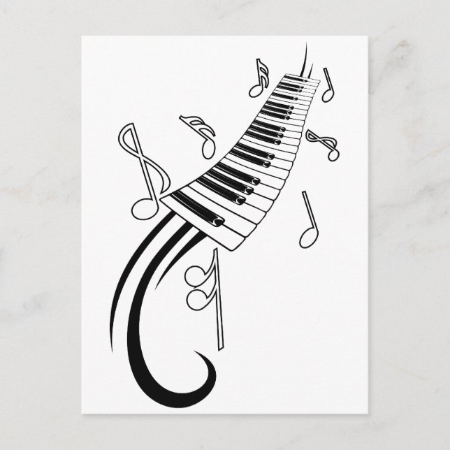 Piano and Music Notes (Front)
