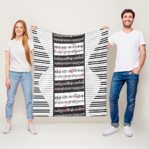 Piano and music score 2 fleece blanket