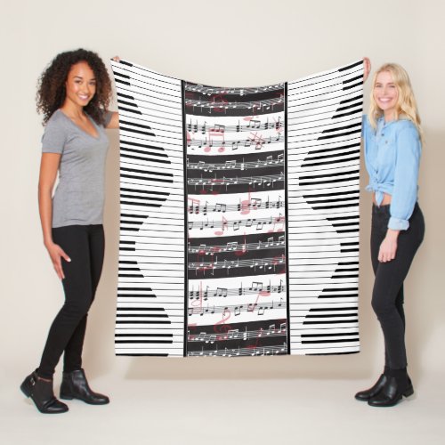Piano and music score 2 fleece blanket