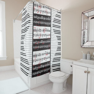 piano and music score 2 piano shower curtain