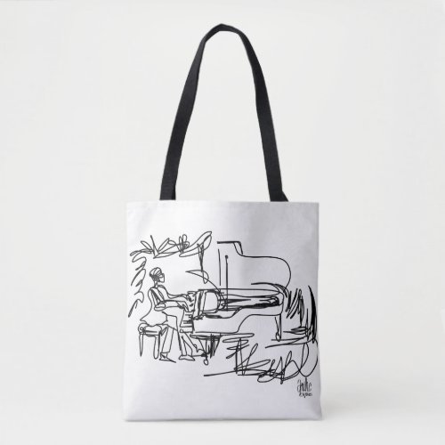 Piano  and Music Themed Tote