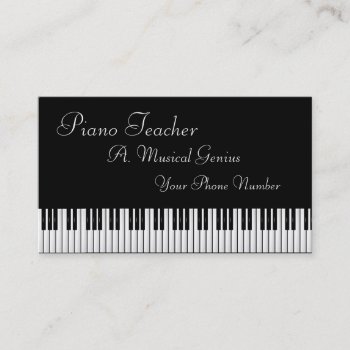Piano And / Or Music Teacher Business Card by sc0001 at Zazzle