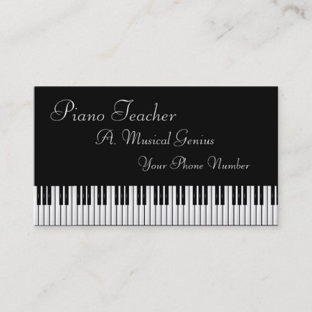 Piano And / Or Music Teacher Business Card