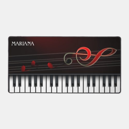 Piano And Red Clef Desk Mat
