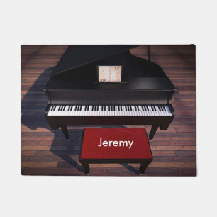 Piano and Red Piano Stool template Doormat