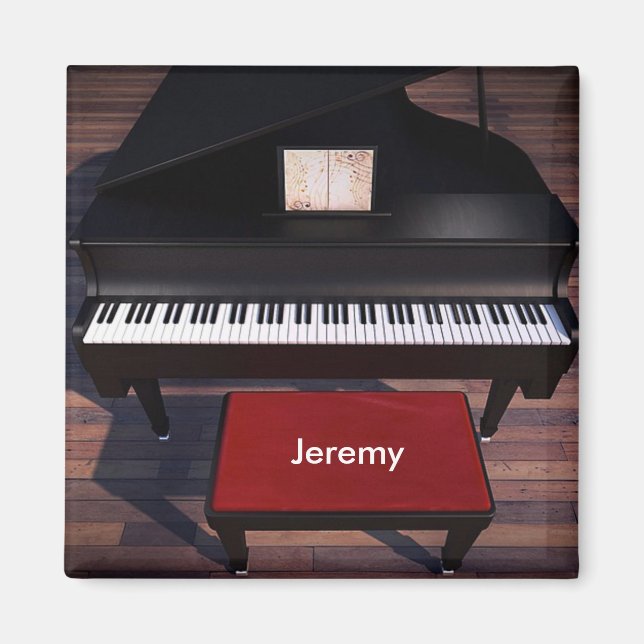 Piano and Red Piano Stool template Magnet (Front)