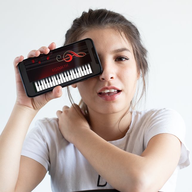 Piano And Red Treble Clef Case-Mate iPhone Case (Creator Uploaded)