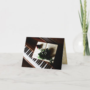 Piano and Rose Wedding Thank You Cards