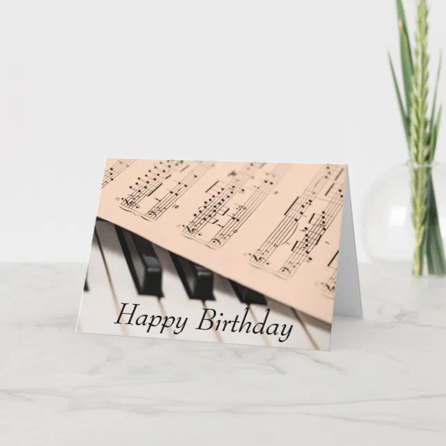 Piano and Score Birthday Card for Musician | Zazzle