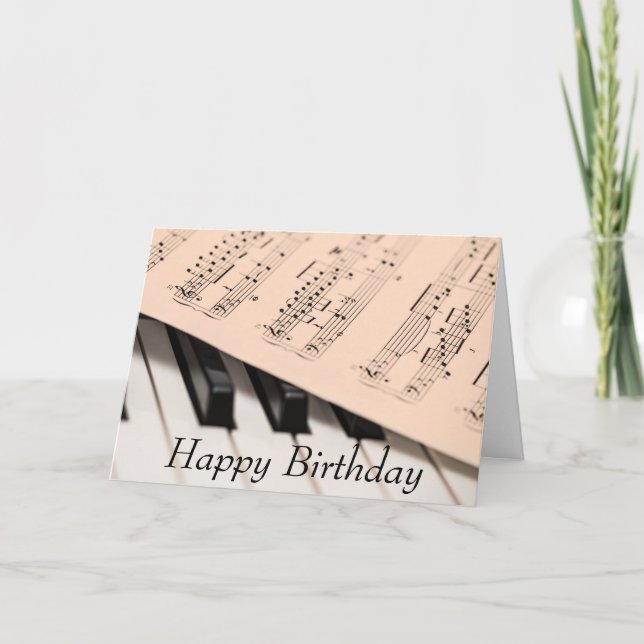Piano and Score Birthday Card for Musician (Front)