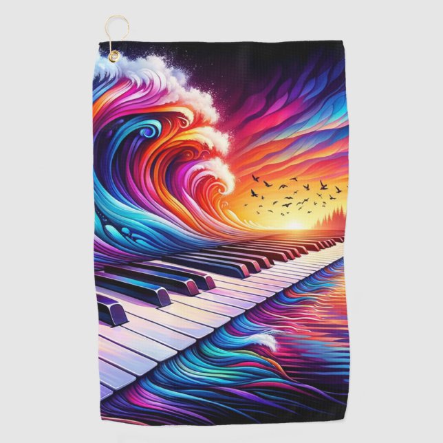 Piano Art Golf Towel (Front)