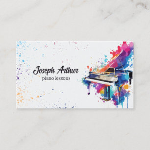 Piano art music teacher business card