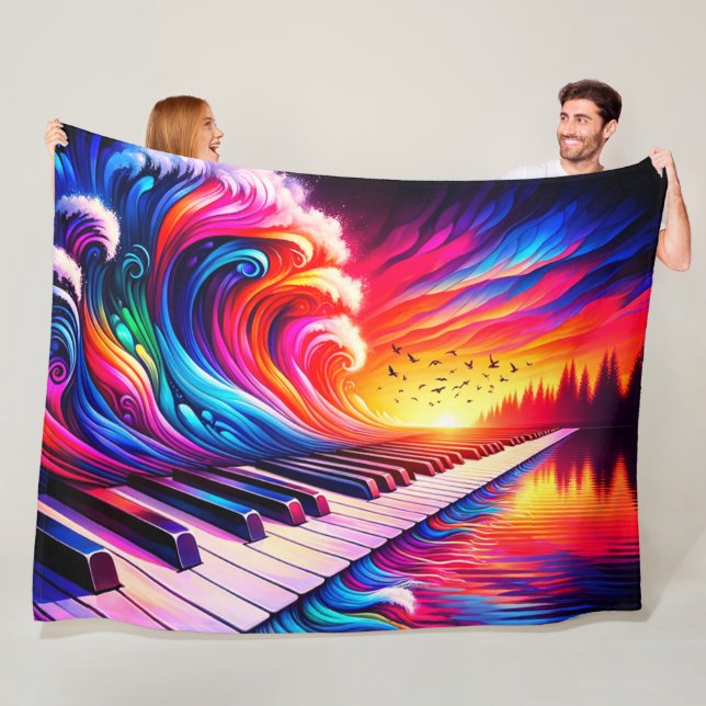 Piano Artwork Fleece Blanket (In Situ)