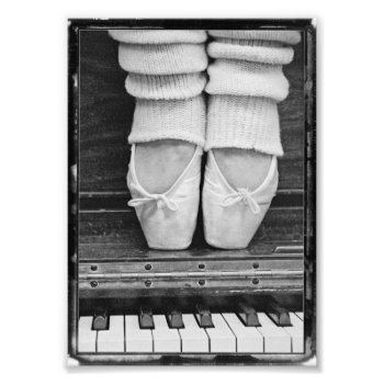 Piano Ballet Duet Black And White Small Sized Photo Print by erinphotodesign at Zazzle