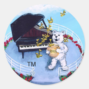 Piano  Bears Sticker