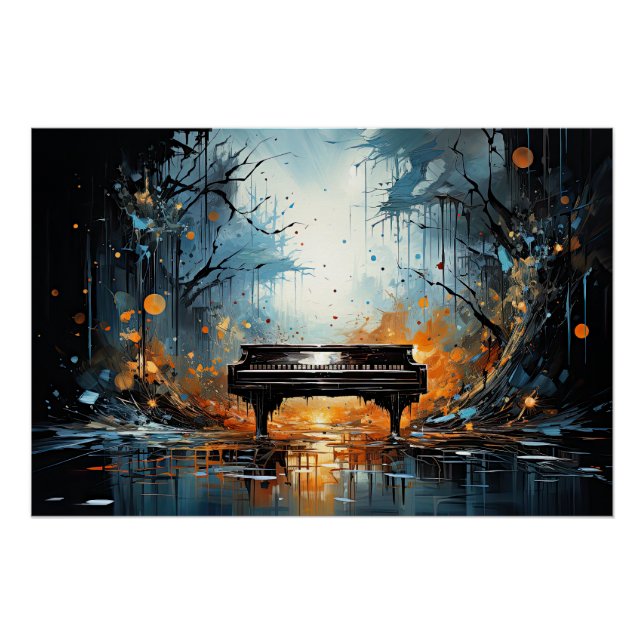 Piano Beauty, AI-generated fantasy, Poster (Front)