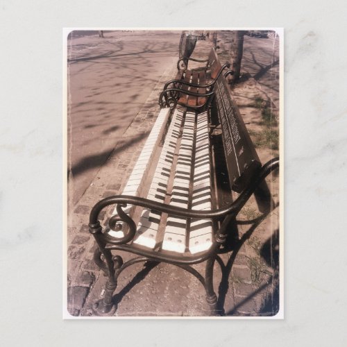 Piano bench postcard