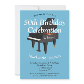 Piano Birthday Invitation Music Musician
