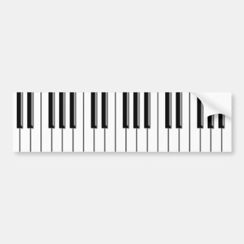 Piano Black And White Bumper Sticker by goytex at Zazzle