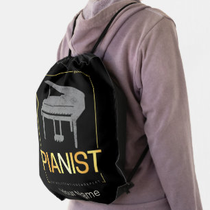 Piano Born To Be Pianist Musician Vintage Design Drawstring Bag