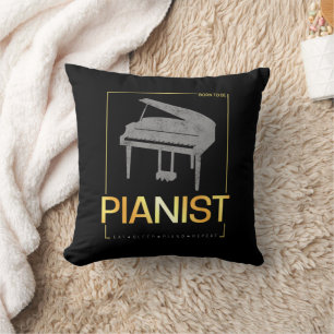 Piano Born To Be Pianist Musician Vintage Design Throw Pillow