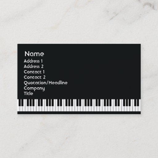 Customizable Piano - Business Business Cards