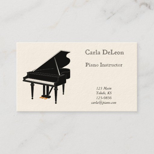 Customizable Piano Business Card