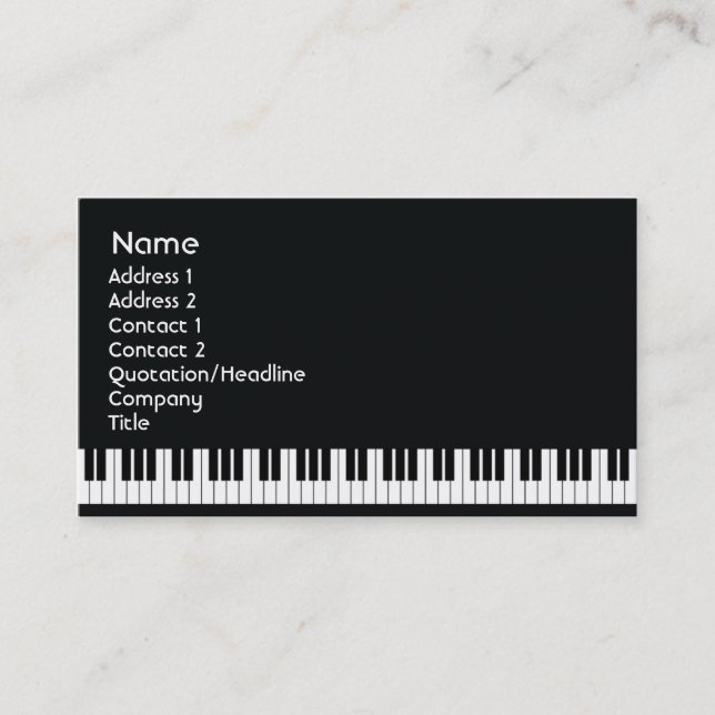 Piano - Business Card (Front)
