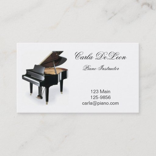 Customizable Piano Business Card