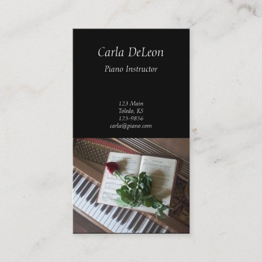 Customizable Piano Business Card
