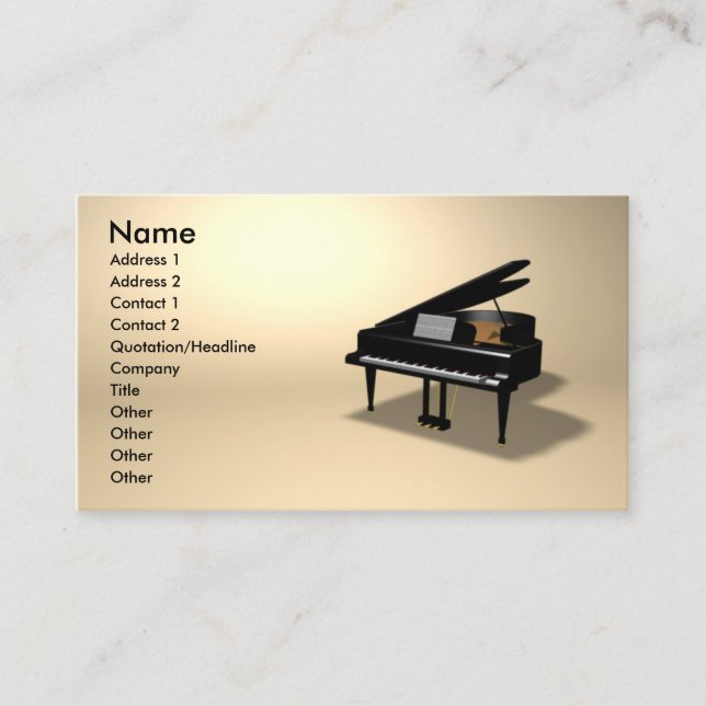 piano business card (Front)