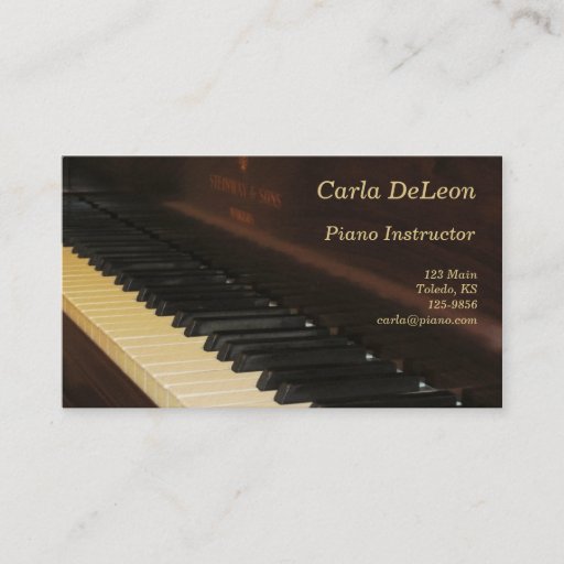 Customizable Piano Business Card