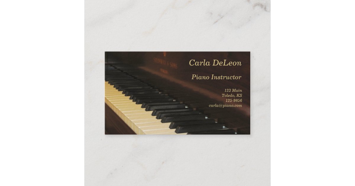 Piano Business Card Zazzle