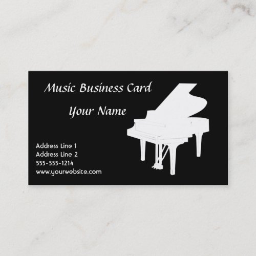 Piano Business Card B&amp;W