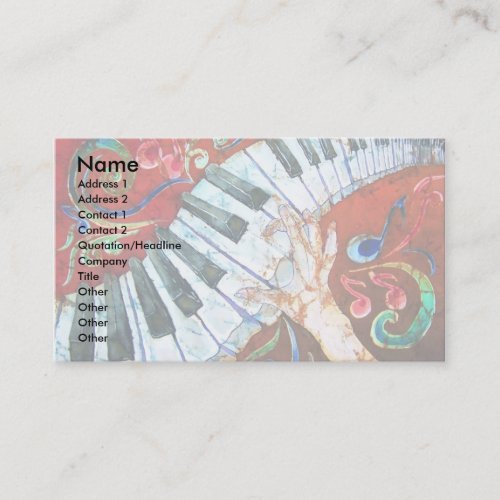 Piano Business Card Template 2 (light)