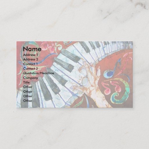 Customizable Piano Business Card Template 2 (light)
