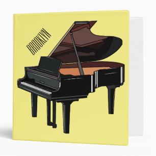 Piano cartoon illustration 3 ring binder