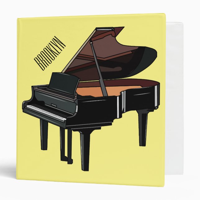 Piano cartoon illustration 3 ring binder (Front/Inside)
